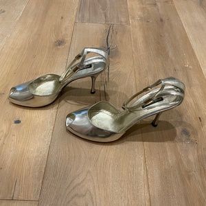 Silver Peep Toe Heel - Dolce & Gabbana